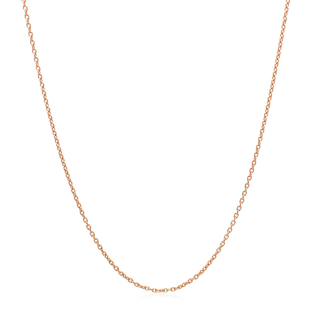 14k rose gold oval cable link chain, 0.97mm, by Avera Group, view 2