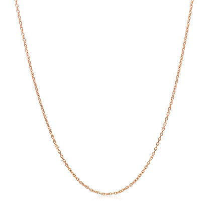 14k rose gold oval cable link chain, 0.97mm, by Avera Group, view 2