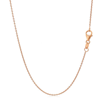 14k rose gold oval cable link chain, 0.97mm, by Avera Group, view 3