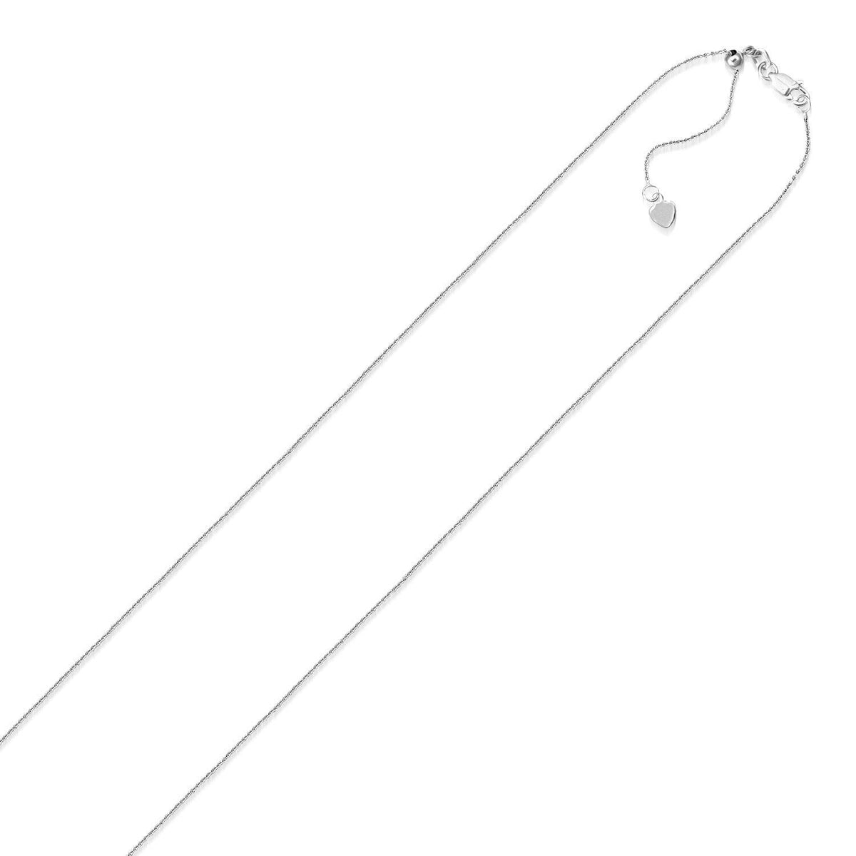 Avera Group 10K white gold adjustable cable chain