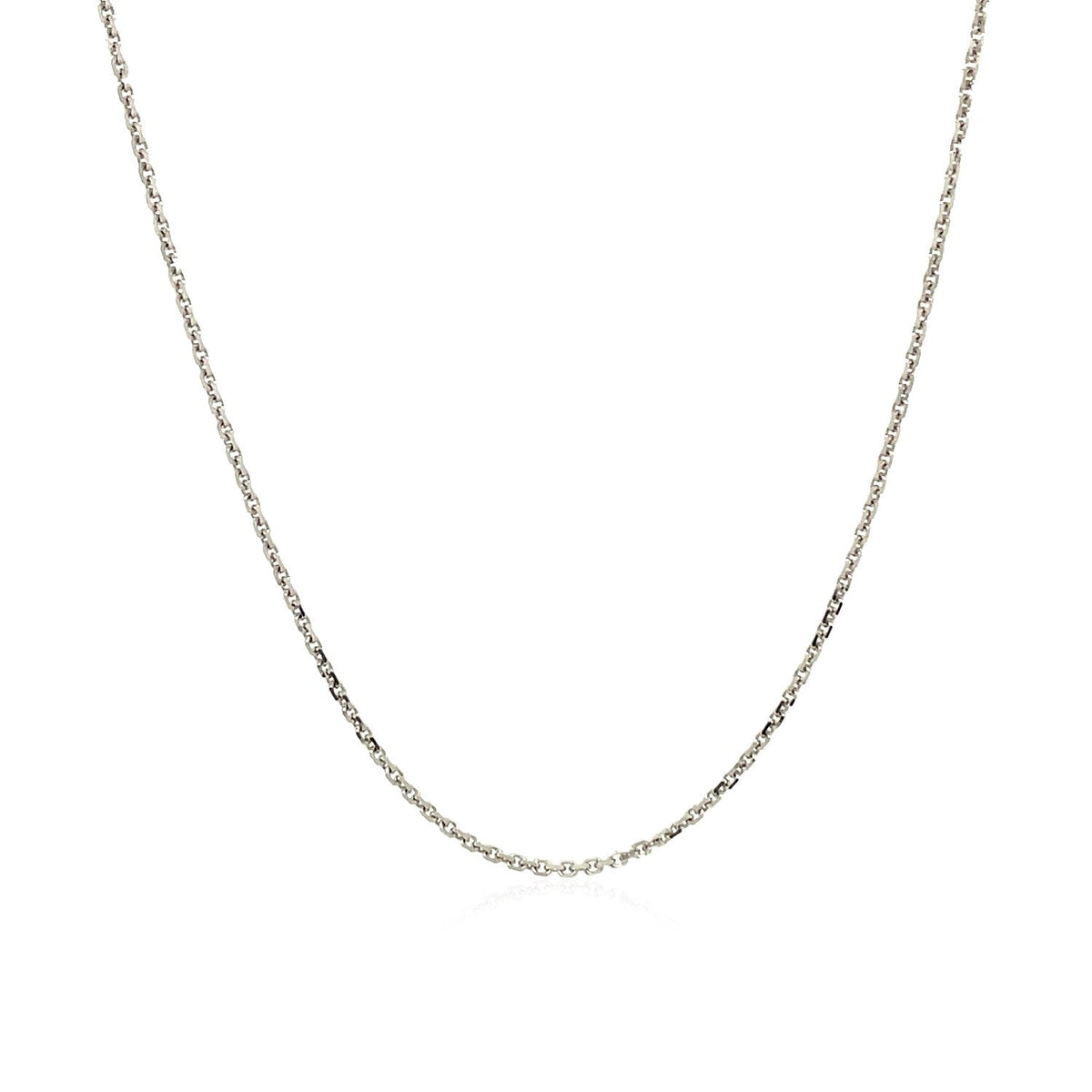 Avera Group 10K white gold adjustable cable chain with heart dangle, view 2