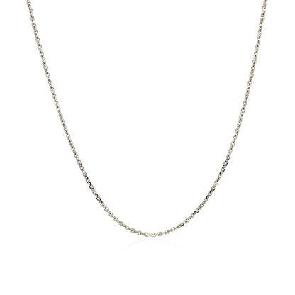 Avera Group 10K white gold adjustable cable chain with heart dangle, view 2