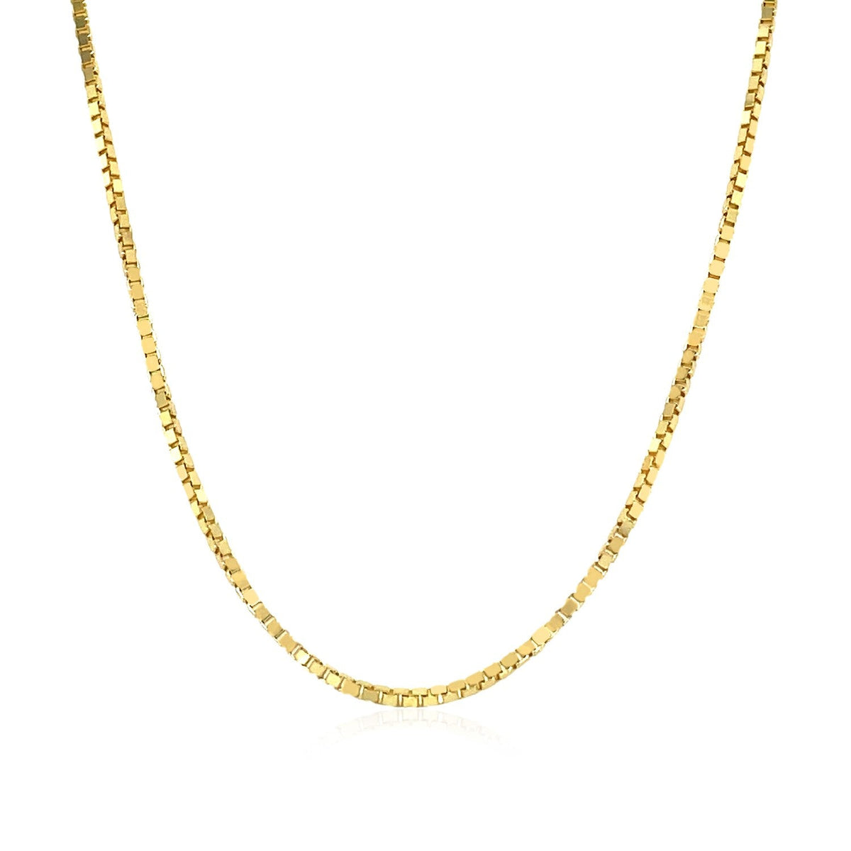 14k yellow gold classic box chain, 1.10mm, Avera Group, view 2