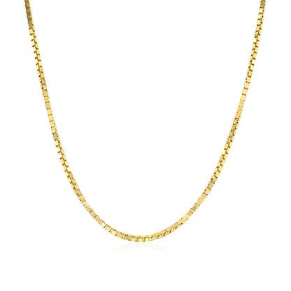 14k yellow gold classic box chain, 1.10mm, Avera Group, view 2