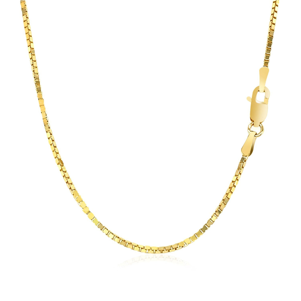 14k yellow gold classic box chain, 1.10mm, Avera Group, view 3