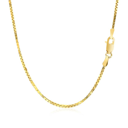 14k yellow gold classic box chain, 1.10mm, Avera Group, view 3
