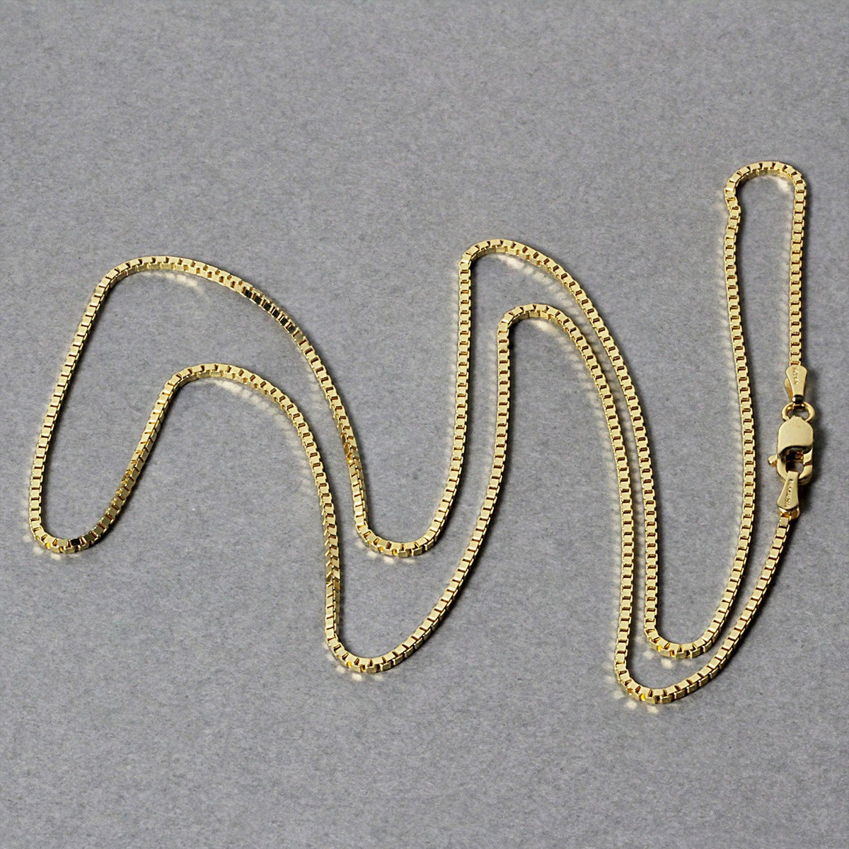 14k yellow gold classic box chain, 1.10mm, Avera Group, view 5