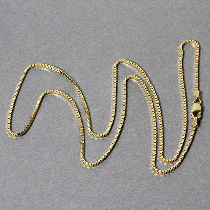 14k yellow gold classic box chain, 1.10mm, Avera Group, view 5