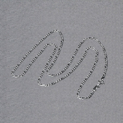 14k white gold solid Figaro chain 1.9mm by Avera Group, view 5
