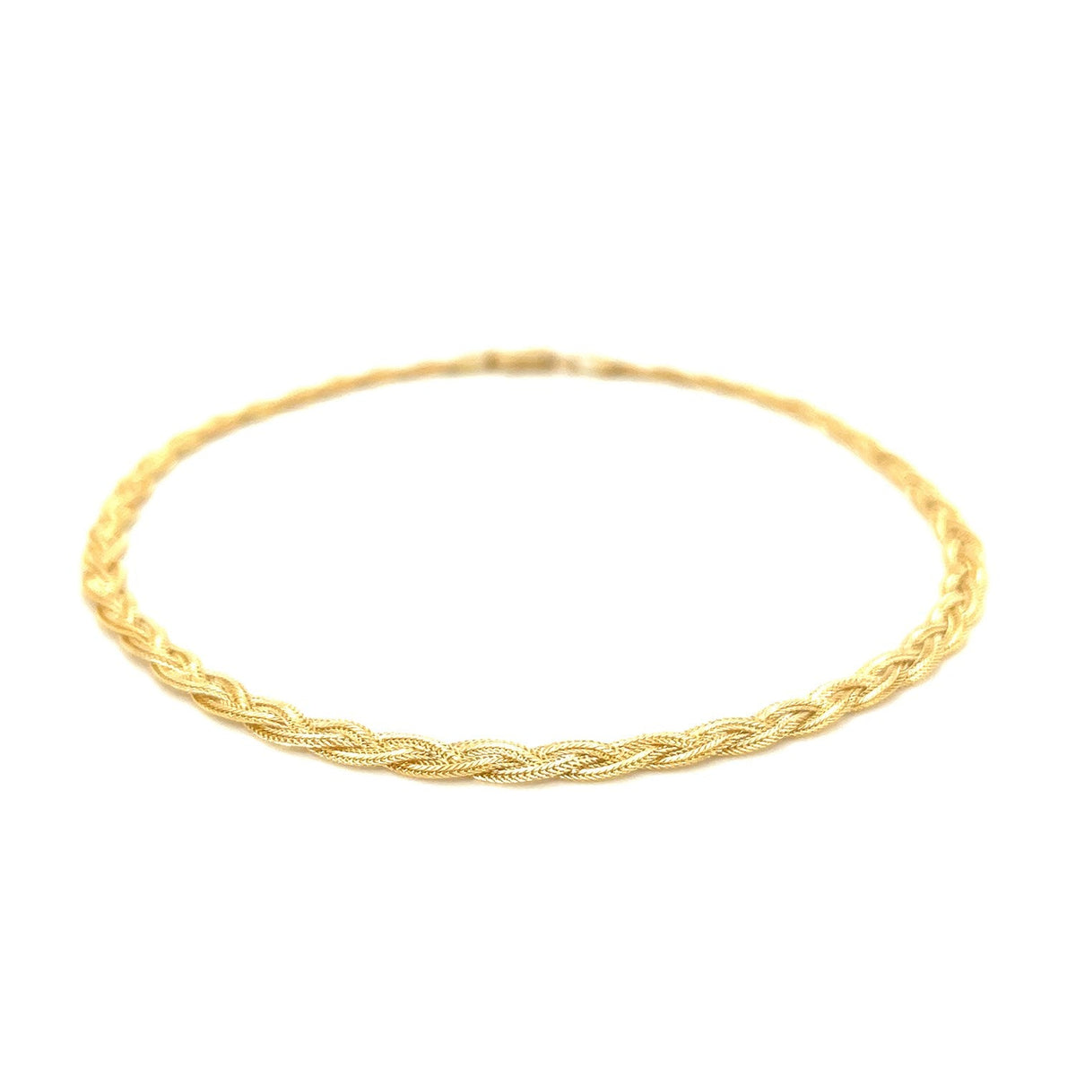 14k yellow gold braided bracelet 3.50mm, Avera Group, view 2