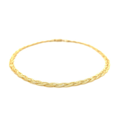 14k yellow gold braided bracelet 3.50mm, Avera Group, view 2