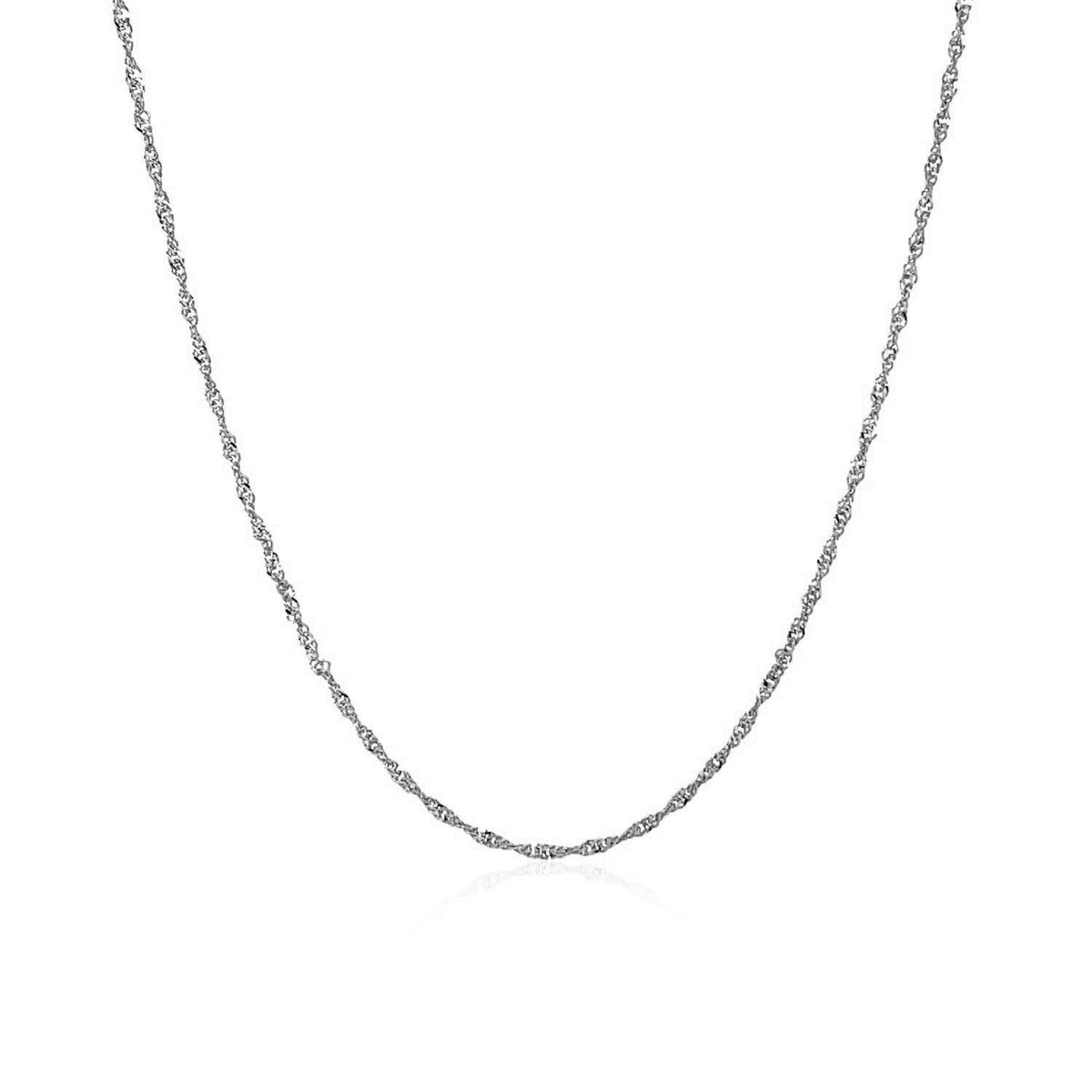 14k white gold Singapore chain, 1.10mm, Avera Group, view 2