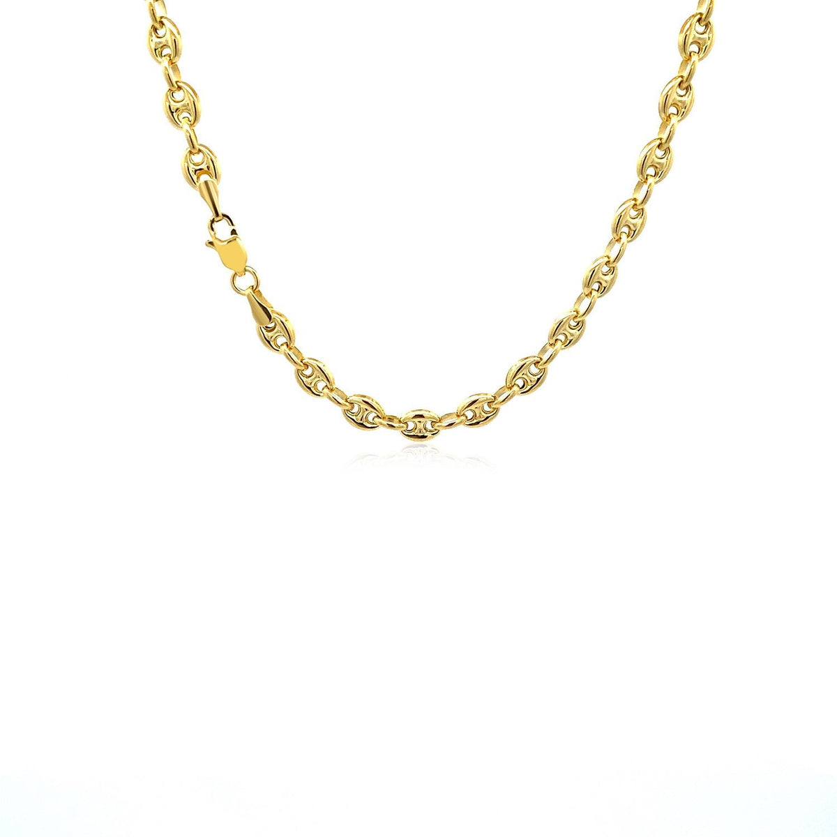 14k yellow gold 4.70mm puffed mariner link chain, Avera Group, view 2