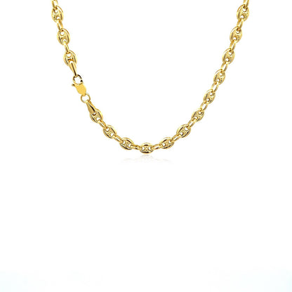 14k yellow gold 4.70mm puffed mariner link chain, Avera Group, view 2