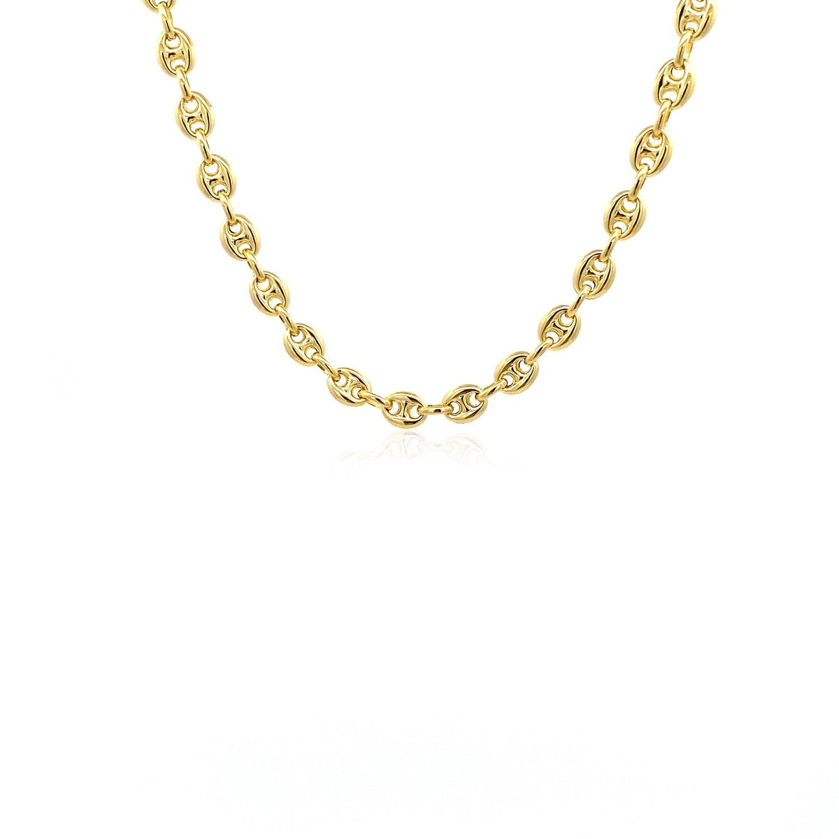 14k yellow gold 4.70mm puffed mariner link chain, Avera Group, view 4