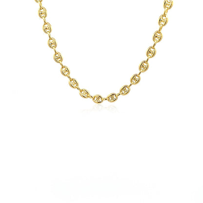 14k yellow gold 4.70mm puffed mariner link chain, Avera Group, view 4