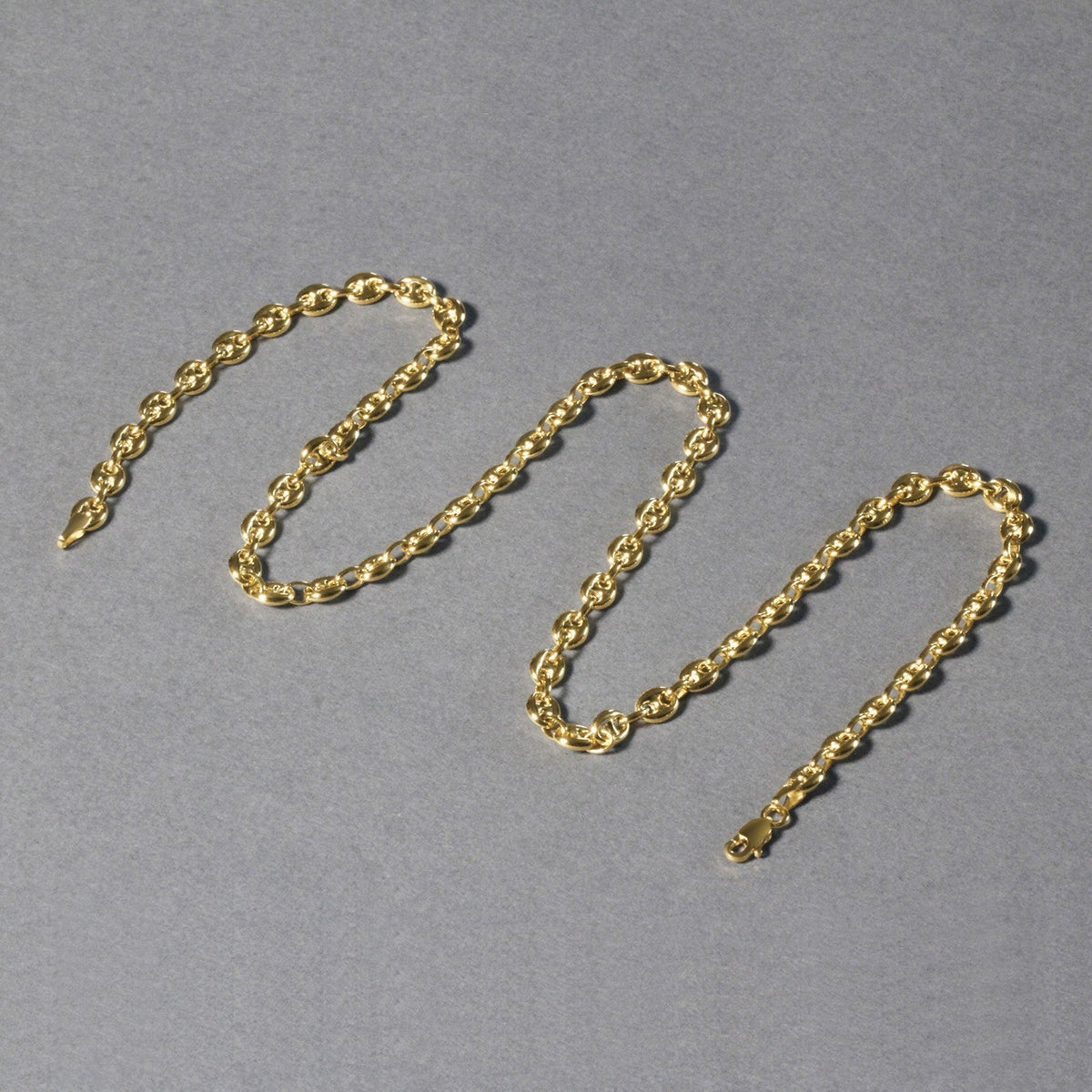 14k yellow gold 4.70mm puffed mariner link chain, Avera Group, view 6