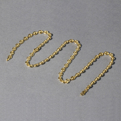 14k yellow gold 4.70mm puffed mariner link chain, Avera Group, view 6