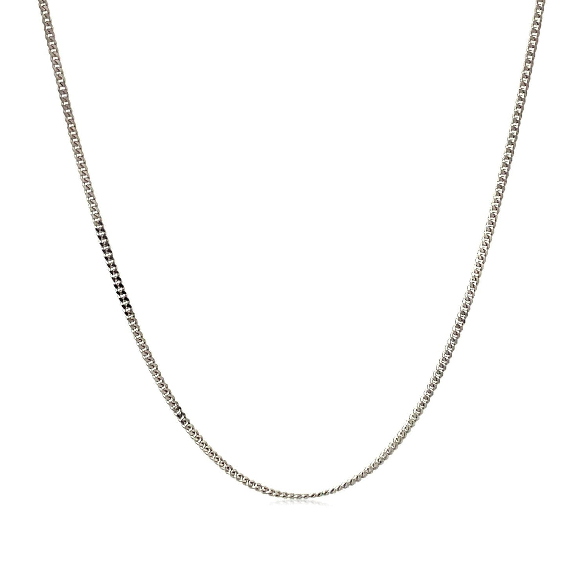 Avera Group 10K white gold gourmette curb chain, 1.00mm, view 2