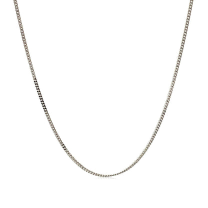 Avera Group 10K white gold gourmette curb chain, 1.00mm, view 2