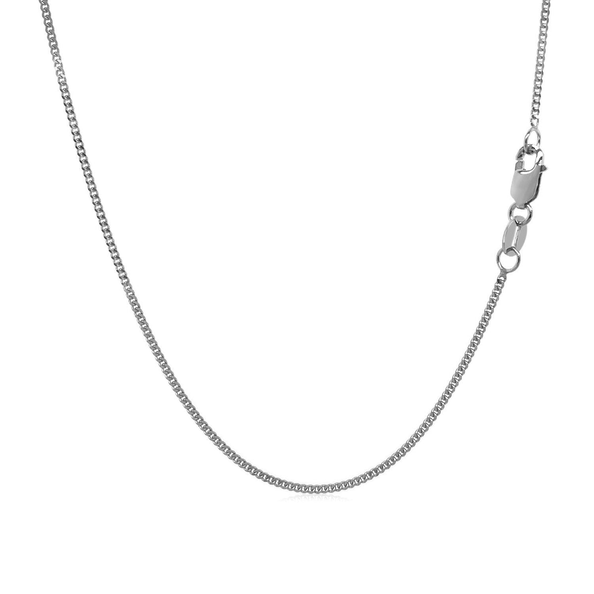 Avera Group 10K white gold gourmette curb chain, 1.00mm, view 3