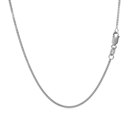 Avera Group 10K white gold gourmette curb chain, 1.00mm, view 3