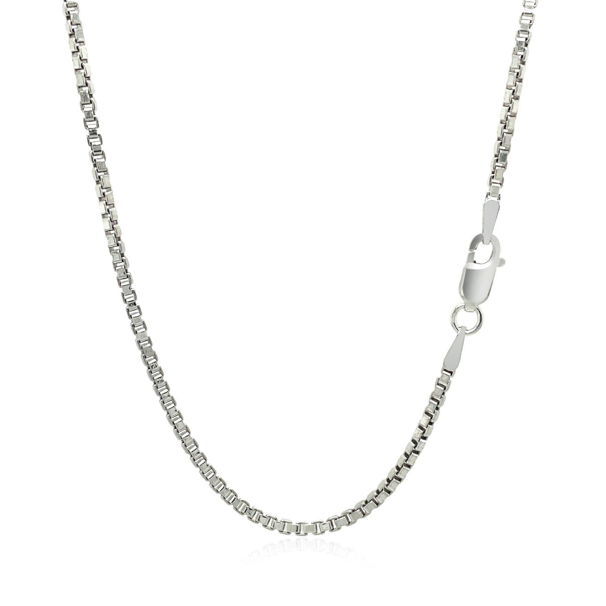 Sterling Silver Rhodium Plated Box Chain 1.8mm by Avera Group