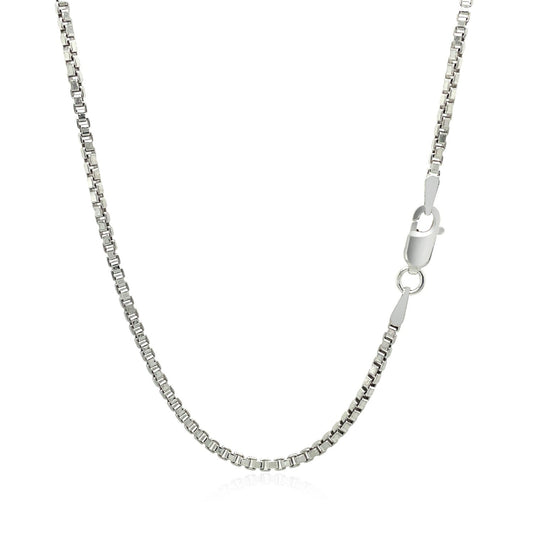 Sterling Silver Rhodium Plated Box Chain 1.8mm by Avera Group