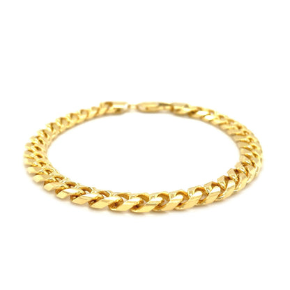 14k yellow gold solid Miami Cuban bracelet, 7.20mm by Avera Group, view 2