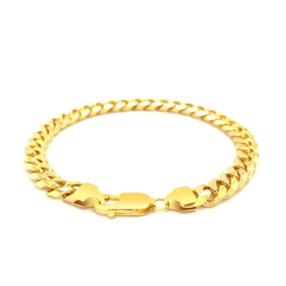14k yellow gold solid Miami Cuban bracelet, 7.20mm by Avera Group, view 3