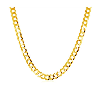 3.6mm solid curb chain in 14k yellow gold by Avera Group, view 2