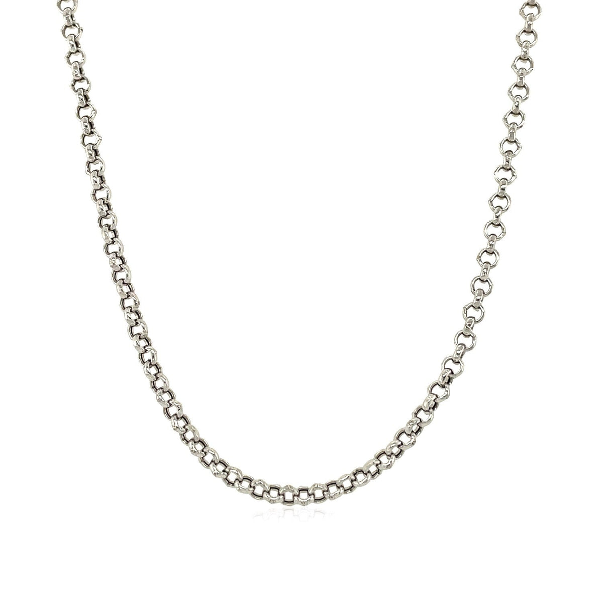 Avera Group 10K white gold rolo chain, 2.40mm, view 2