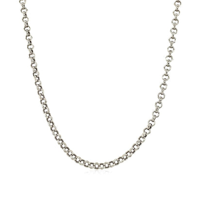 Avera Group 10K white gold rolo chain, 2.40mm, view 2