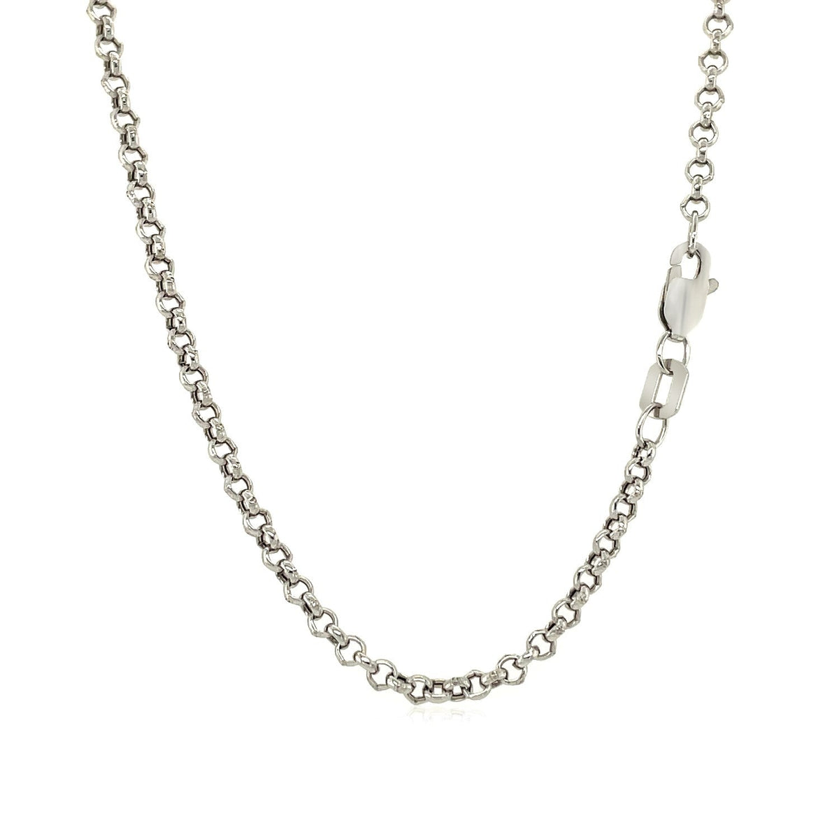 Avera Group 10K white gold rolo chain, 2.40mm, view 3