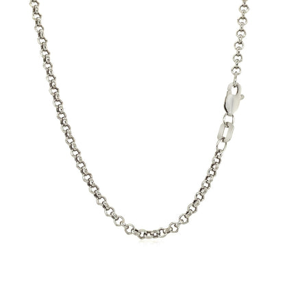 Avera Group 10K white gold rolo chain, 2.40mm, view 3