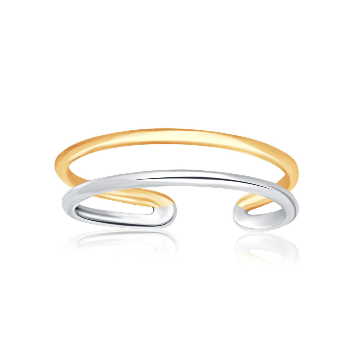 14k two-tone gold fancy open wire toe ring by Avera Group