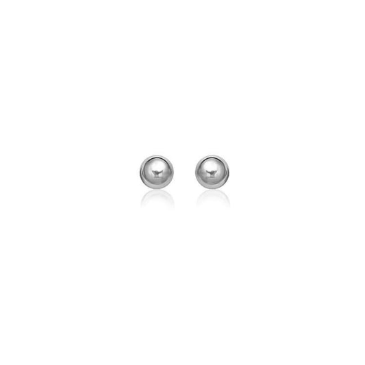 14k white gold 6mm round stud earrings, Avera Group
