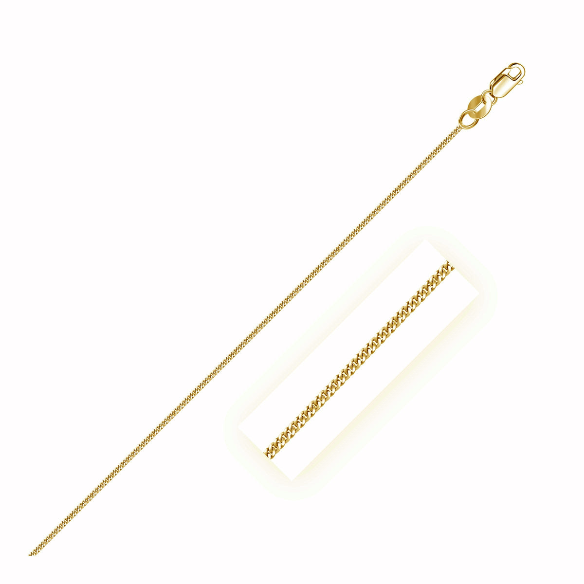 14k yellow gold gourmette curb chain, 1.0mm by Avera Group