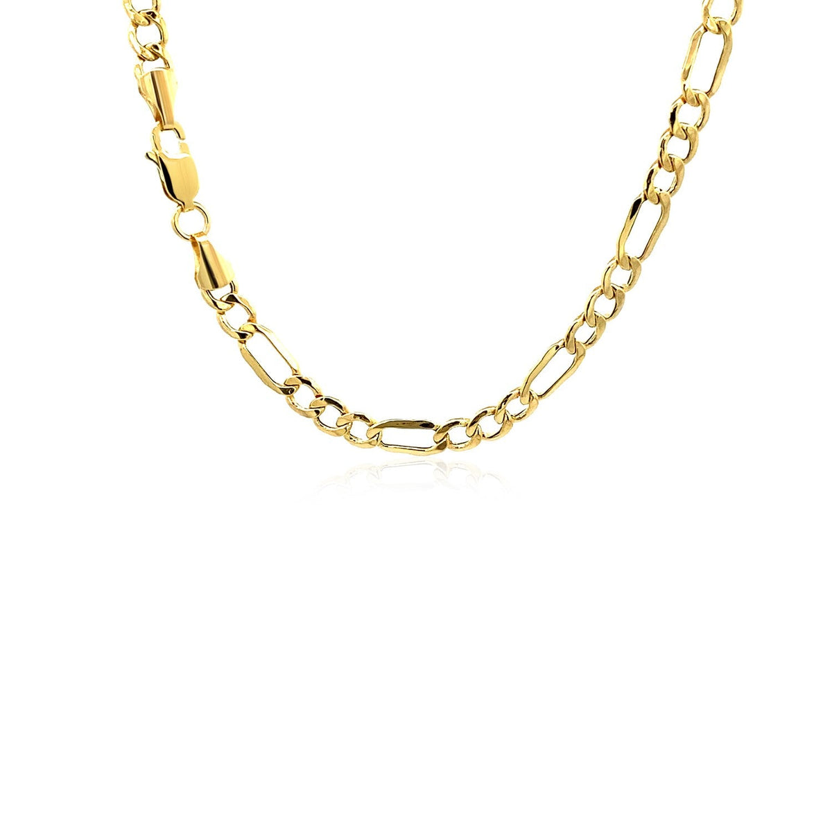 14k yellow gold lite Figaro chain, 4.7mm by Avera Group, view 4