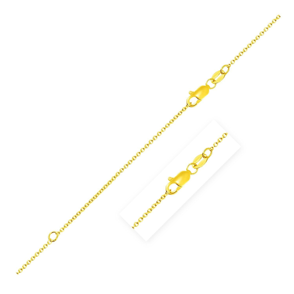 Extendable Cable Chain in 18k Yellow Gold (1.00 mm) by Avera Group