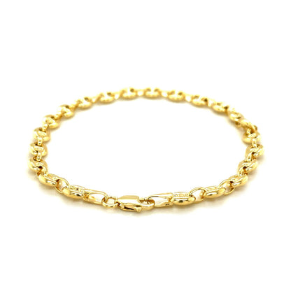 4.7 mm 14k yellow gold puffed mariner link bracelet, Avera Group, view 3
