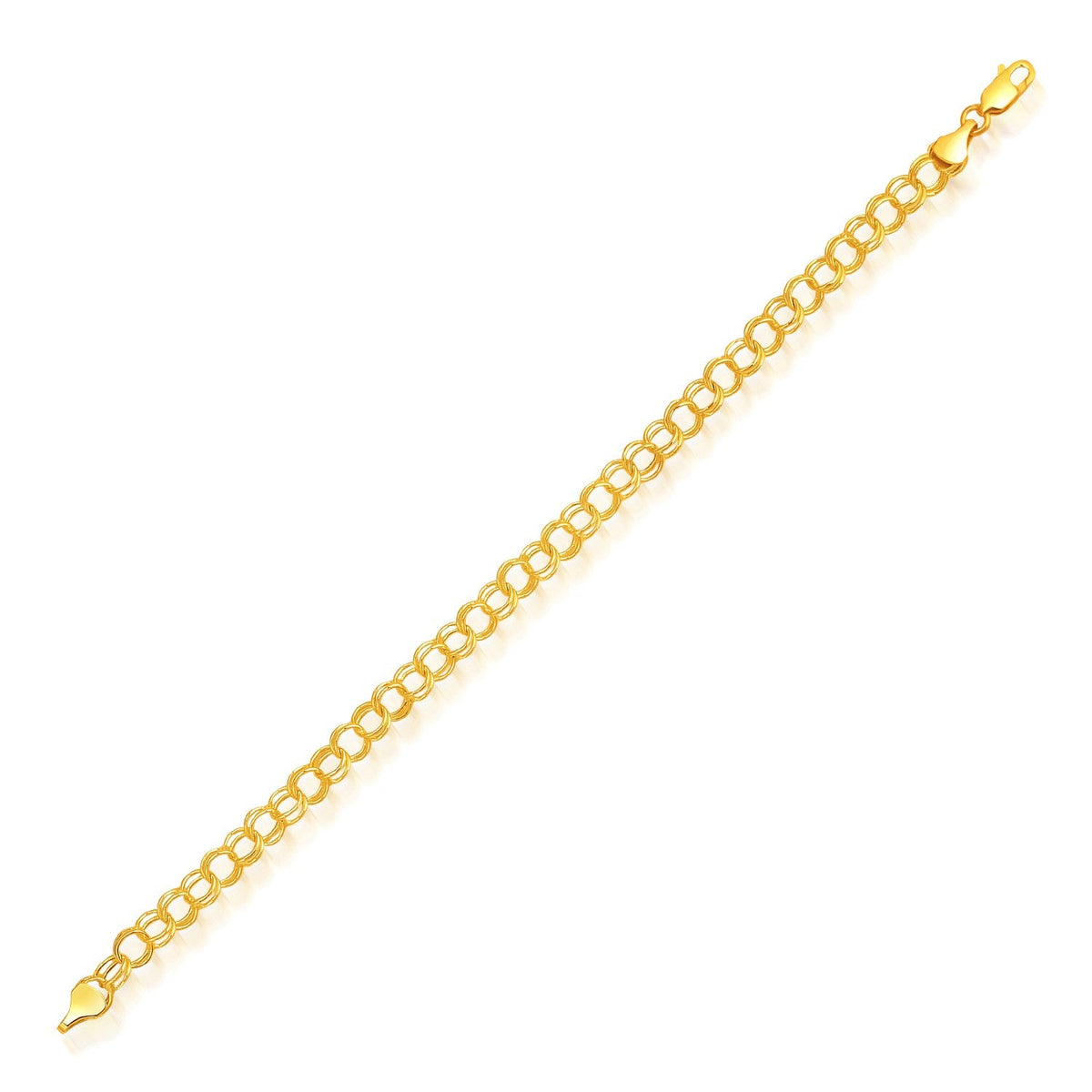 14k yellow gold lite link charm bracelet, 5mm by Avera Group