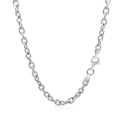 Sterling Silver Rhodium Plated Chain Bracelet with a Flat Heart Motif Station by Avera Group