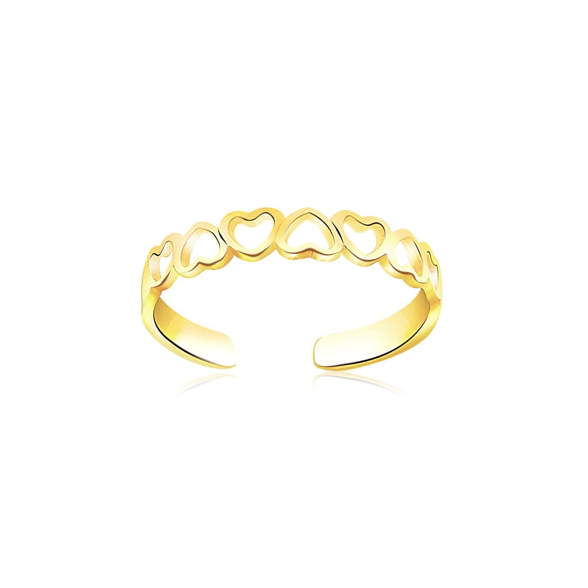 14k yellow gold heart toe ring by Avera Group