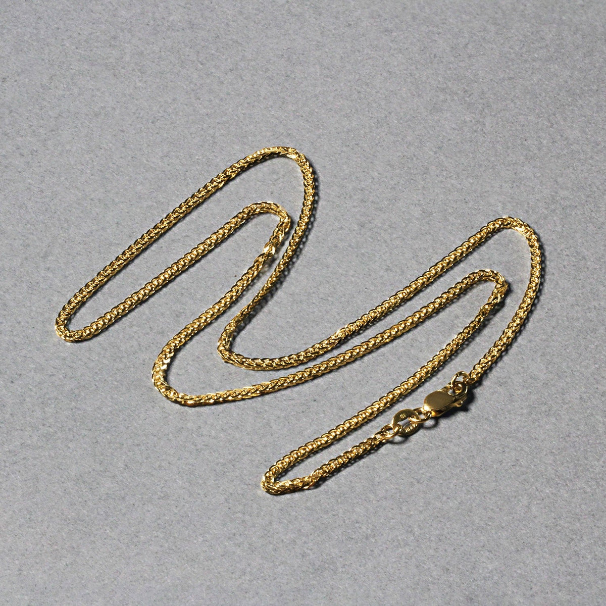 14k yellow gold square wheat chain, 1.80mm by Avera Group, view 4