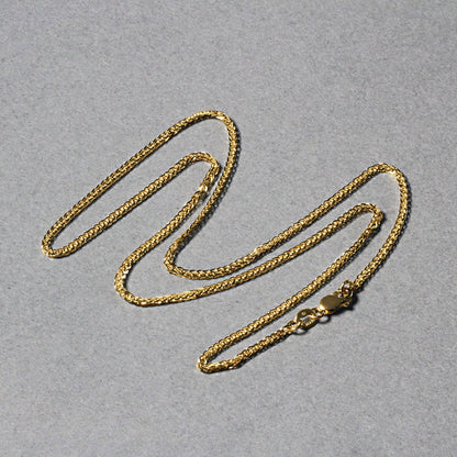 14k yellow gold square wheat chain, 1.80mm by Avera Group, view 4