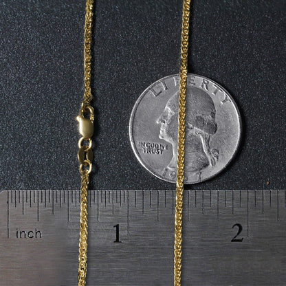 14k yellow gold square wheat chain, 1.80mm by Avera Group, view 6