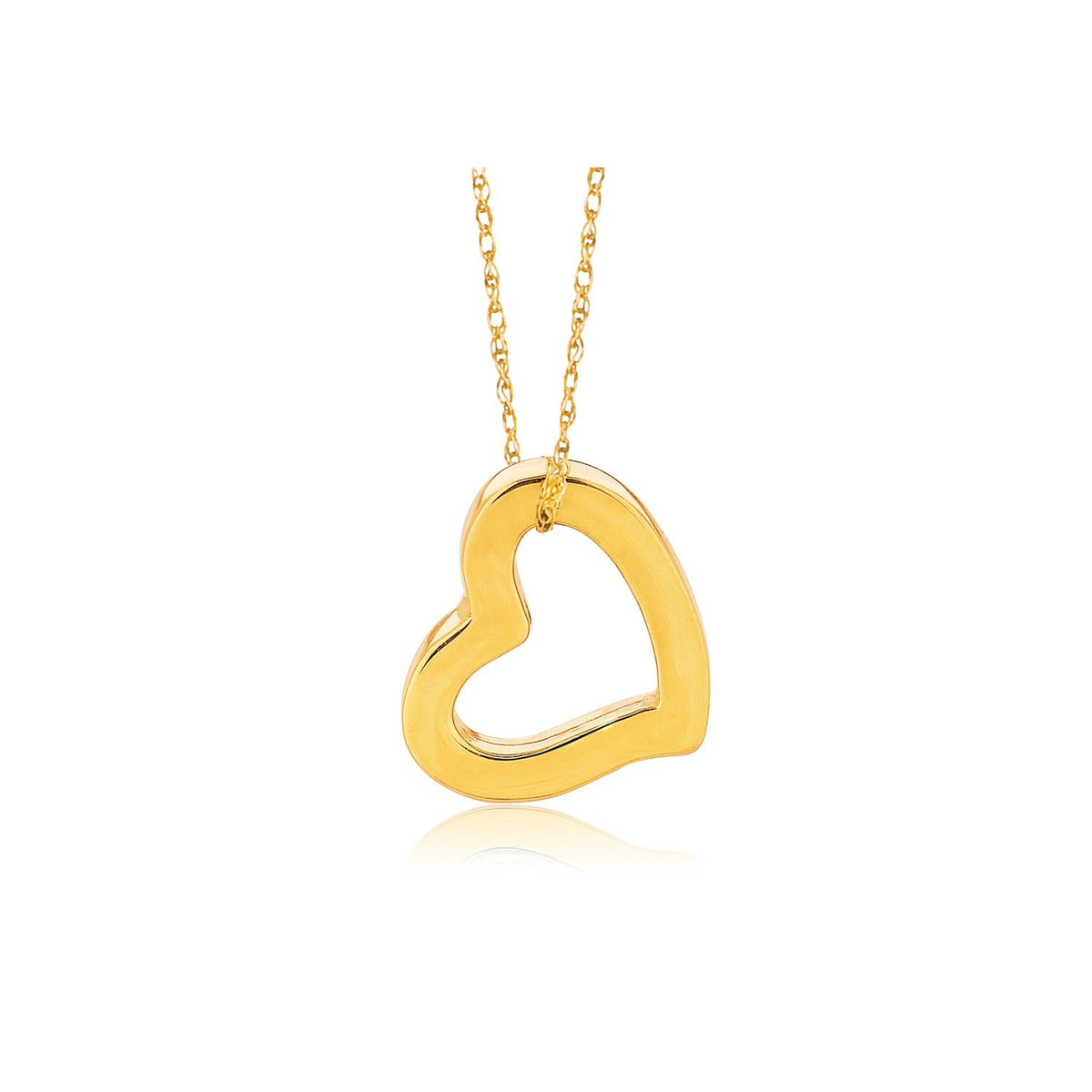 14k yellow gold heart pendant by Avera Group