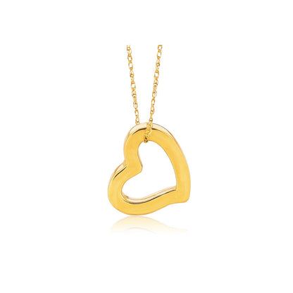 14k yellow gold heart pendant by Avera Group