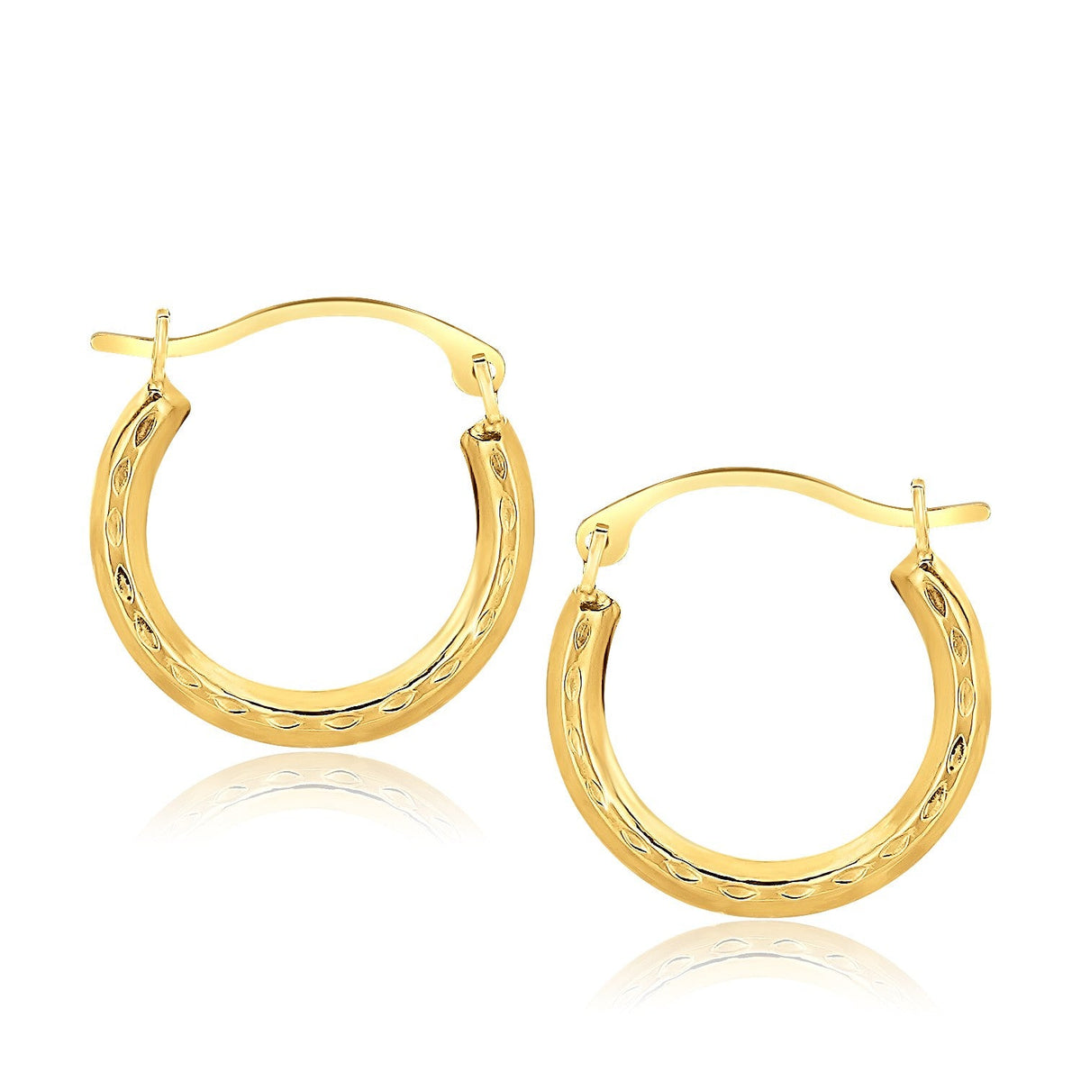 10k Yellow Gold Fancy Hoop Earrings, Avera Group